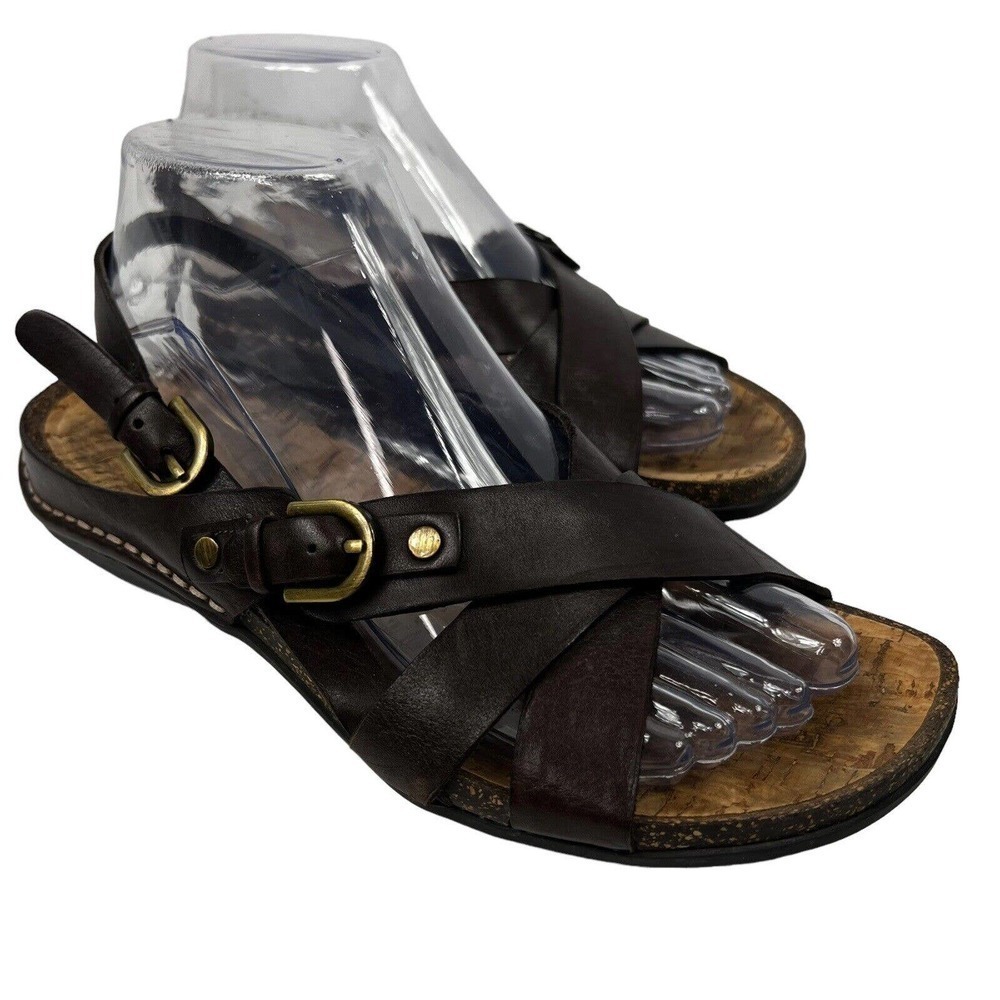 Rockport Brown Leather Strappy Slingback Sandals Size 8M